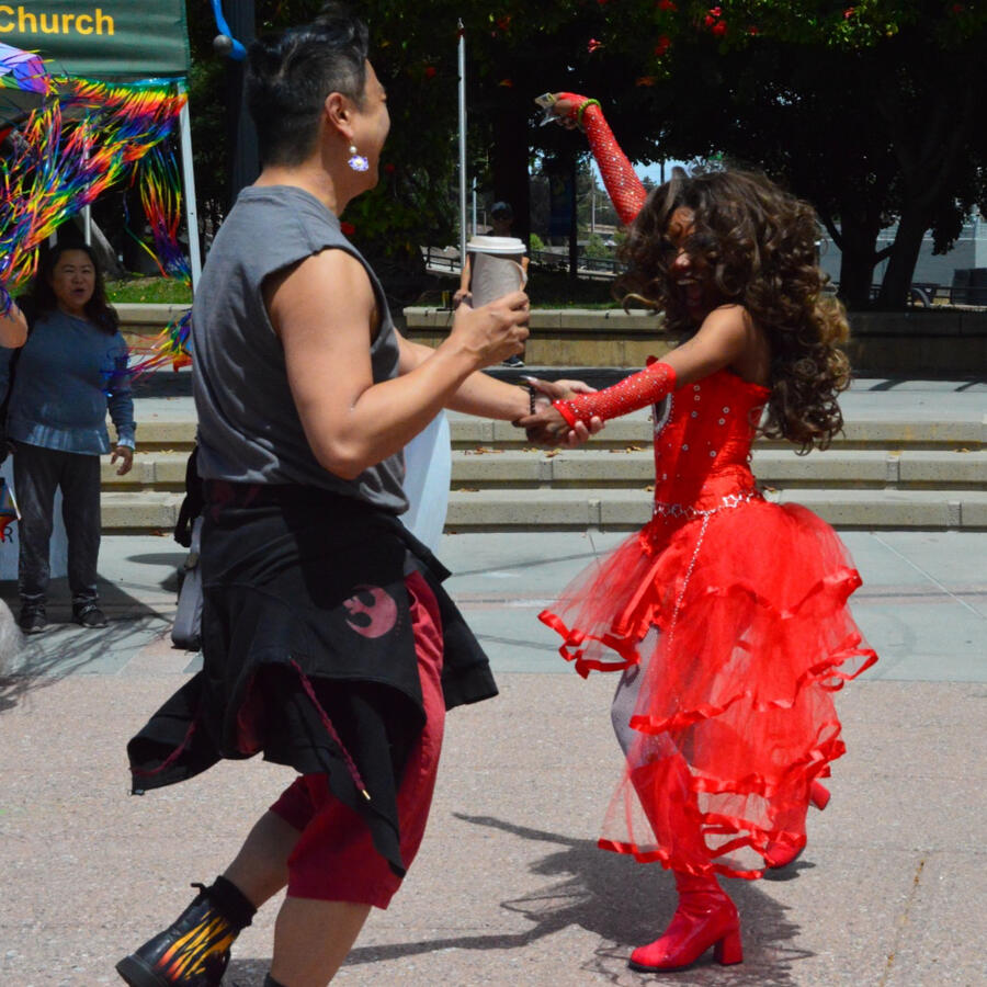Dancers in the plaza